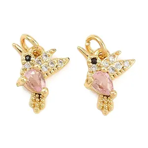 Brass Micro Pave Cubic Zirconia Charms