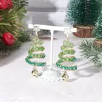 Brass Glass Dangle Stud Earrings