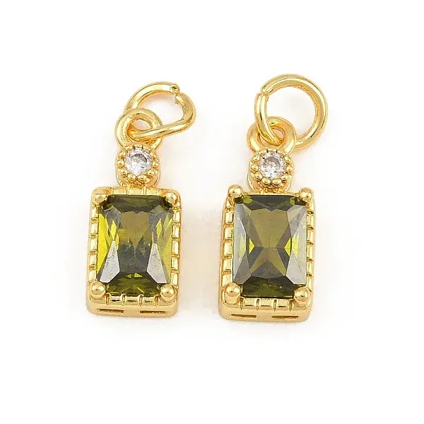Brass Pave Cubic Zirconia Charms