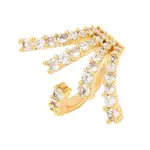 Brass Micro Pave Clear Cubic Zirconia Open Cuff Rings