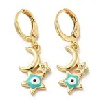 Real 18K Gold Plated Brass Dangle Leverback Earrings