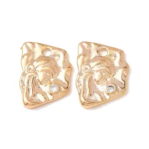 Brass Micro Pave Clear Cubic Zirconia Pendants