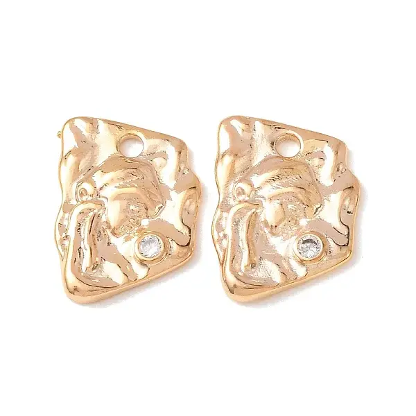 Brass Micro Pave Clear Cubic Zirconia Pendants