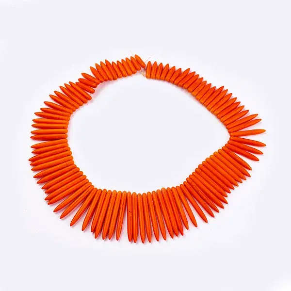 Synthetic Turquoise Graduated Spike Beads Strands