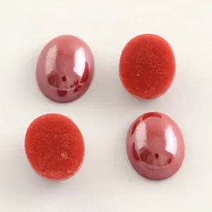 Pearlized Plated Opaque Glass Cabochons