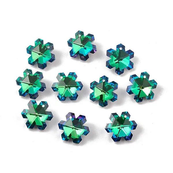 Electroplate Transparent Glass Pendants