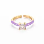 Brass Enamel Cuff Rings