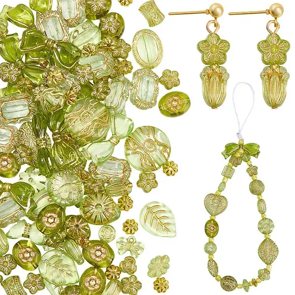 120Pcs 6 Styles Transparent Acrylic Beads