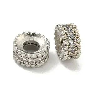 Brass Cubic Zirconia Spacer Beads