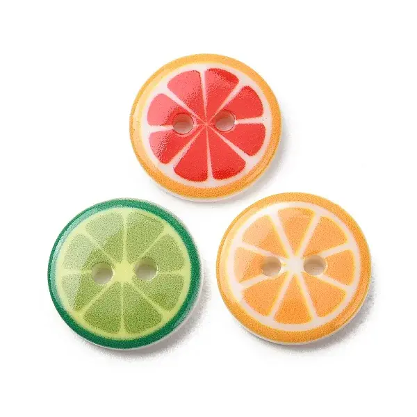 2-Hole Printed Opaque Resin Buttons
