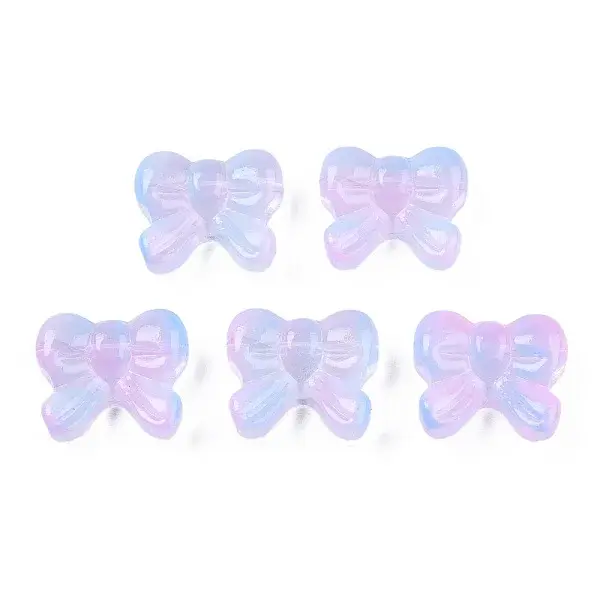 Transparent Spray Painted Glass Beads
