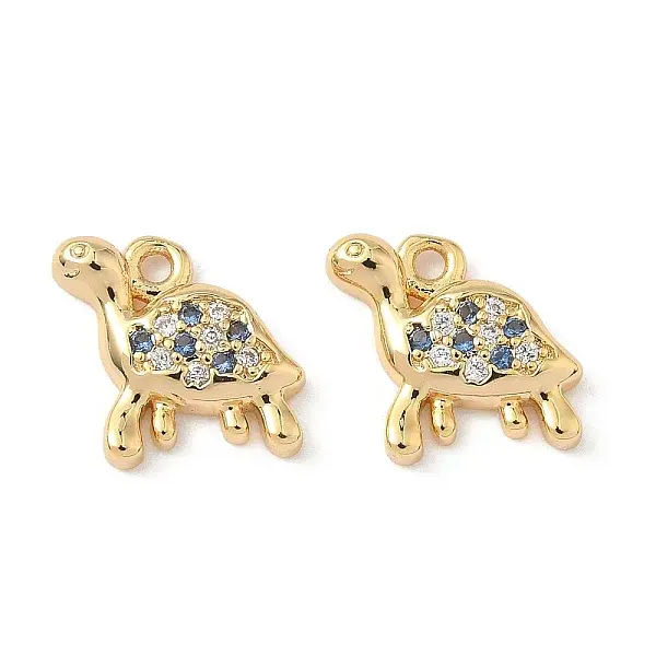 Brass Micro Pave Cubic Zirconia Charms