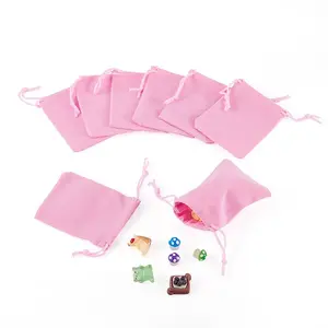 20Pcs Rectangle Velvet Drawstring Pouches