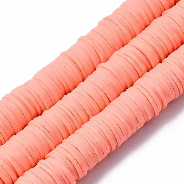 Flat Round Handmade Polymer Clay Beads