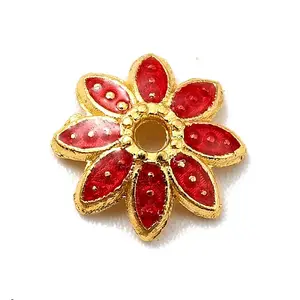 Multi-Petal Alloy Enamel Bead Caps