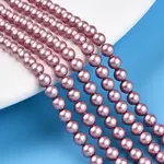 Baking Paint Pearlized Glass Pearl Bead Strands
