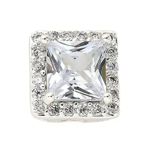 Brass Micro Pave Cubic Zirconia Beads