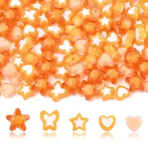 200Pcs 5 Styles Transparent Acrylic Beads