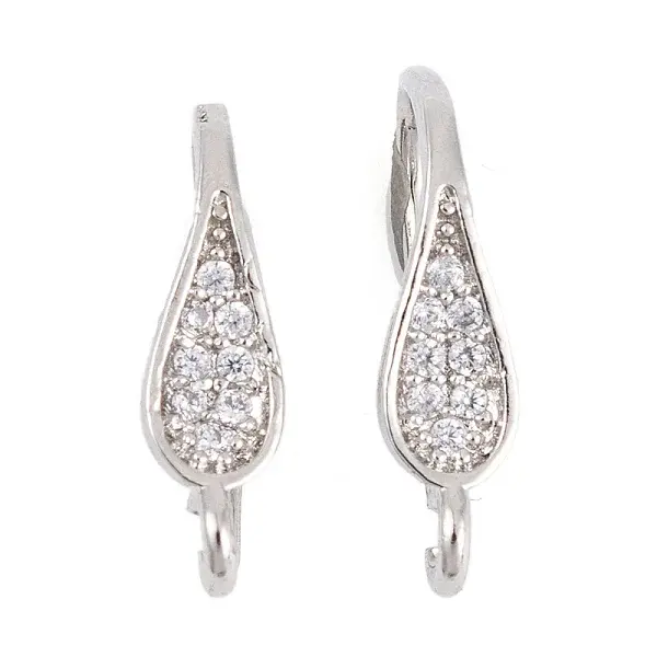 Rack Plating Brass Cubic Zirconia Earring Hooks