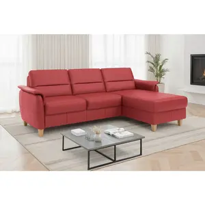 Sit & More ROHOVÁ SEDAČKA, textil, kůže, červená