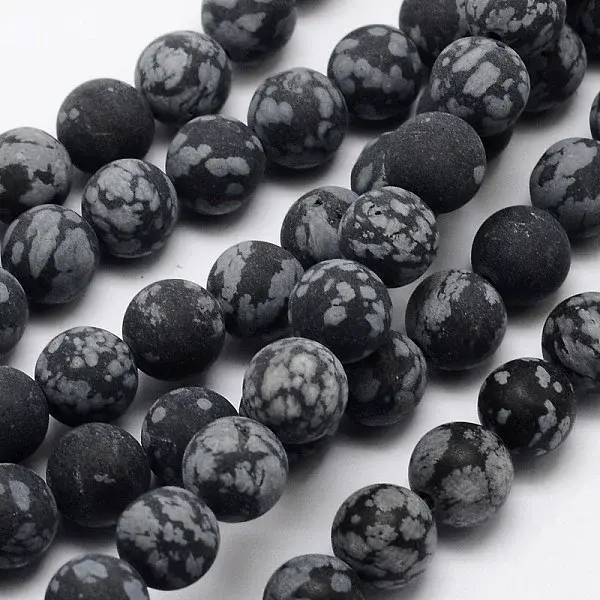Natural Snowflake Obsidian Beads Strands