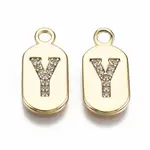 Brass Micro Pave Clear Cubic Zirconia Pendants