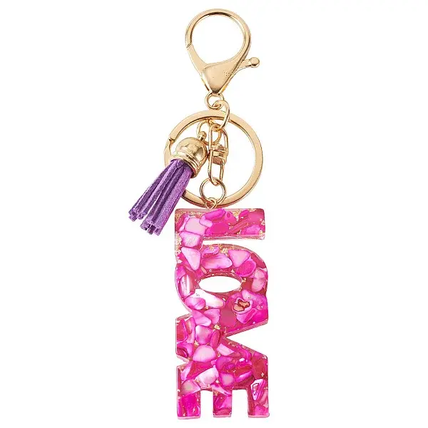Alloy & Resin Tassel Keychainss