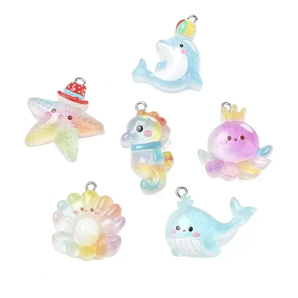 Transparent Resin with Alloy Pendants