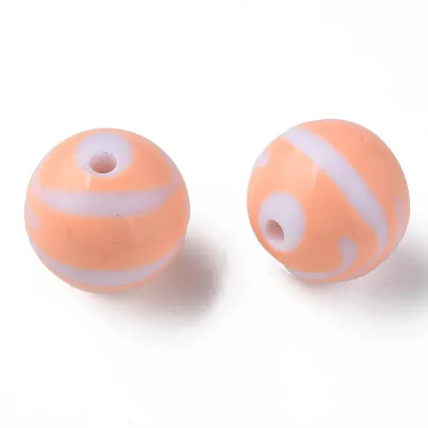 Opaque Striped Acrylic Beads