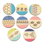 Printed Natural Poplar Wood Pendants