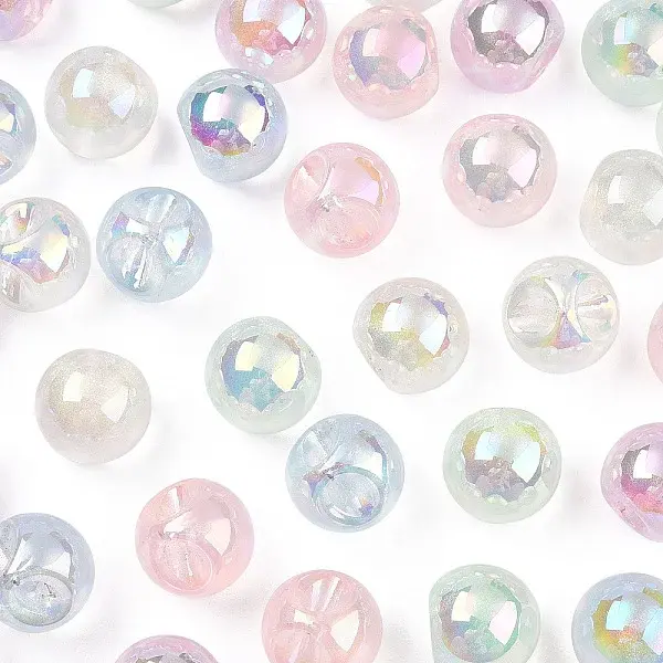 UV Plating Rainbow Iridescent Acrylic Beads