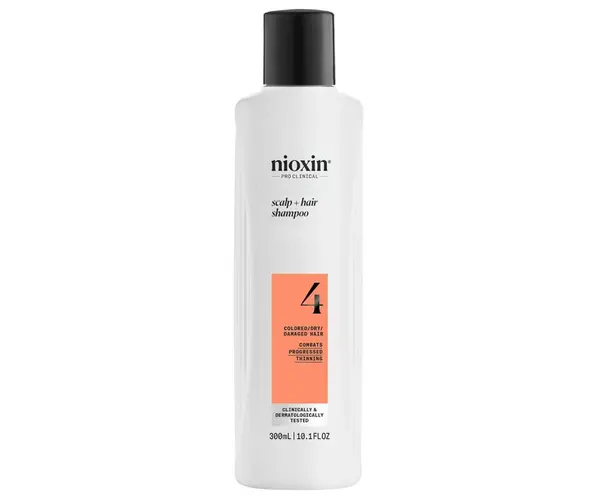 Čisticí šampon pro silně řídnoucí barvené vlasy Nioxin System 4 Scalp + Hair Shampoo - 300 ml (99350179999) + dárek zdarma