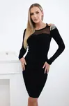 Viscose dress with mesh at the top black