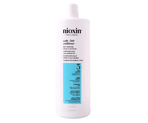 Kondicionér pro mírně řídnoucí barvené vlasy Nioxin System 3 Scalp + Hair Conditioner - 1000 ml (99350180119) + dárek zdarma