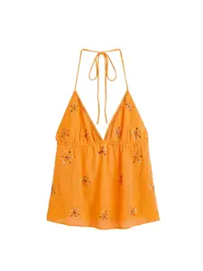 Pull&Bear Top  zlatá / oranžová