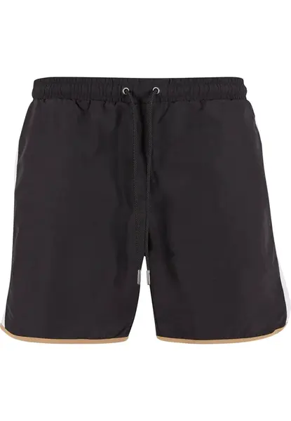 Urban Classics Plavecké šortky  tmavobéžová / čierna / biela