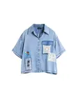 Desigual Blúzka  modrá denim / svetlomodrá / biela