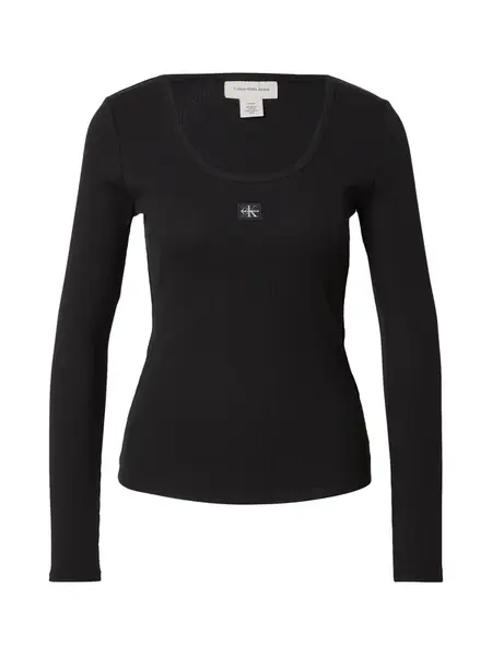 Calvin Klein Jeans Tričko 'Long Sleeve'  čierna