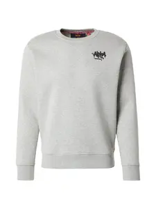 ALPHA INDUSTRIES Mikina  sivá melírovaná / čierna