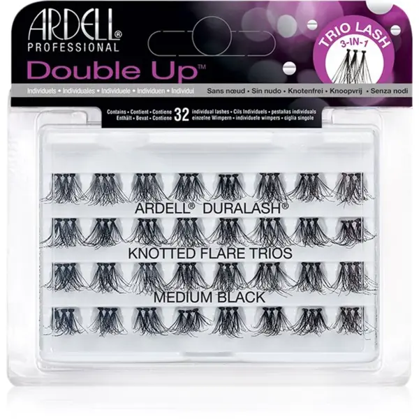 Ardell Double Up Trios 2xVolume trsové nalepovacie mihalnice Medium 32 ks
