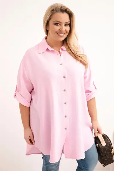 Dámská košile Plus Size s prodlouženými zády