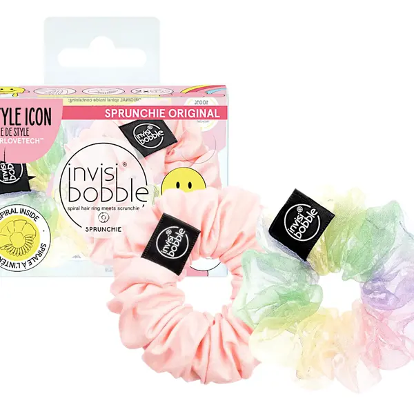 Ozdobné spirálové gumičky Invisibobble Sprunchie Hue-Man Love - 2 ks (IB-SP-RD-1-1001) + dárek zdarma