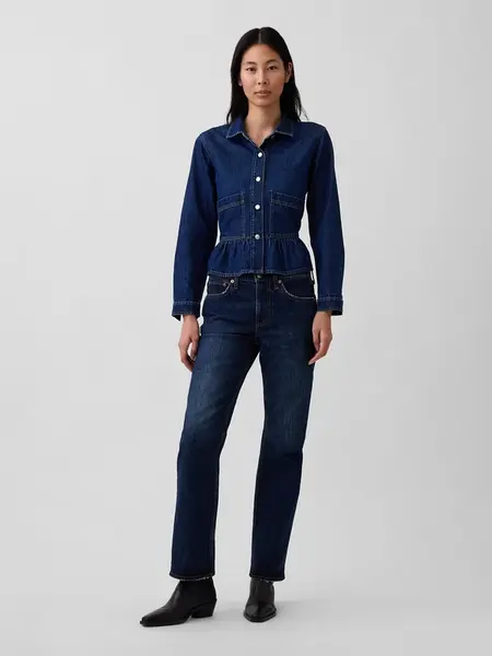 GAP Džínsy Mid Rise Relaxed Straight