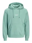 JACK & JONES Mikina 'JJESoho'  modrozelená / biela