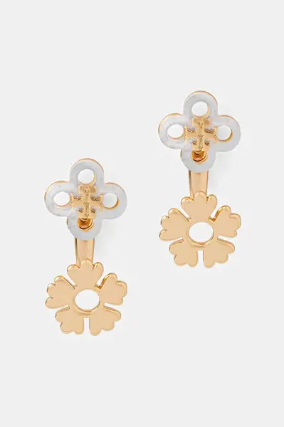Tory Burch  náušnice dámské mosazné perleťové