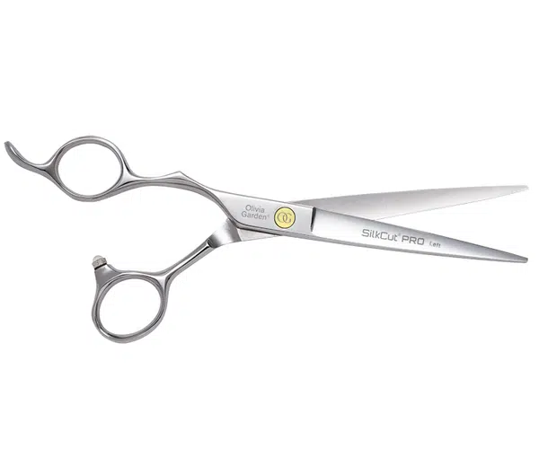 Kadeřnické nůžky pro leváky Olivia Garden SilkCut Pro 6,5" - stříbrné (SI-PRO6.50L) + dárek zdarma