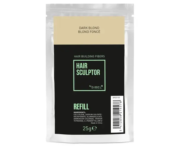 Náplň do pudru pro zakrytí řídnoucích vlasů Sibel Hair Building Fibers - tmavá blond, 25 g (8903105) + dárek zdarma