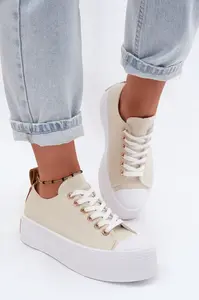 Dámske platformové tenisky Beige Amalfi