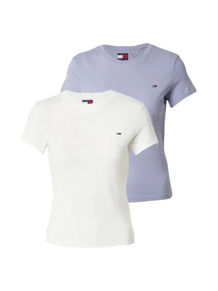 Tommy Jeans Tričko  modrosivá / biela