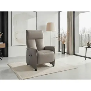 Sit & More RELAXAČNÍ KŘESLO, kůže, šedá